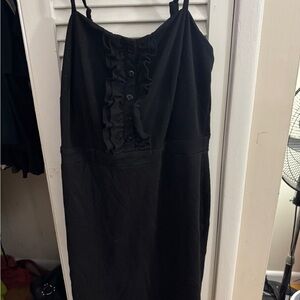 Torrid Black Ruched Slip Midi Dress